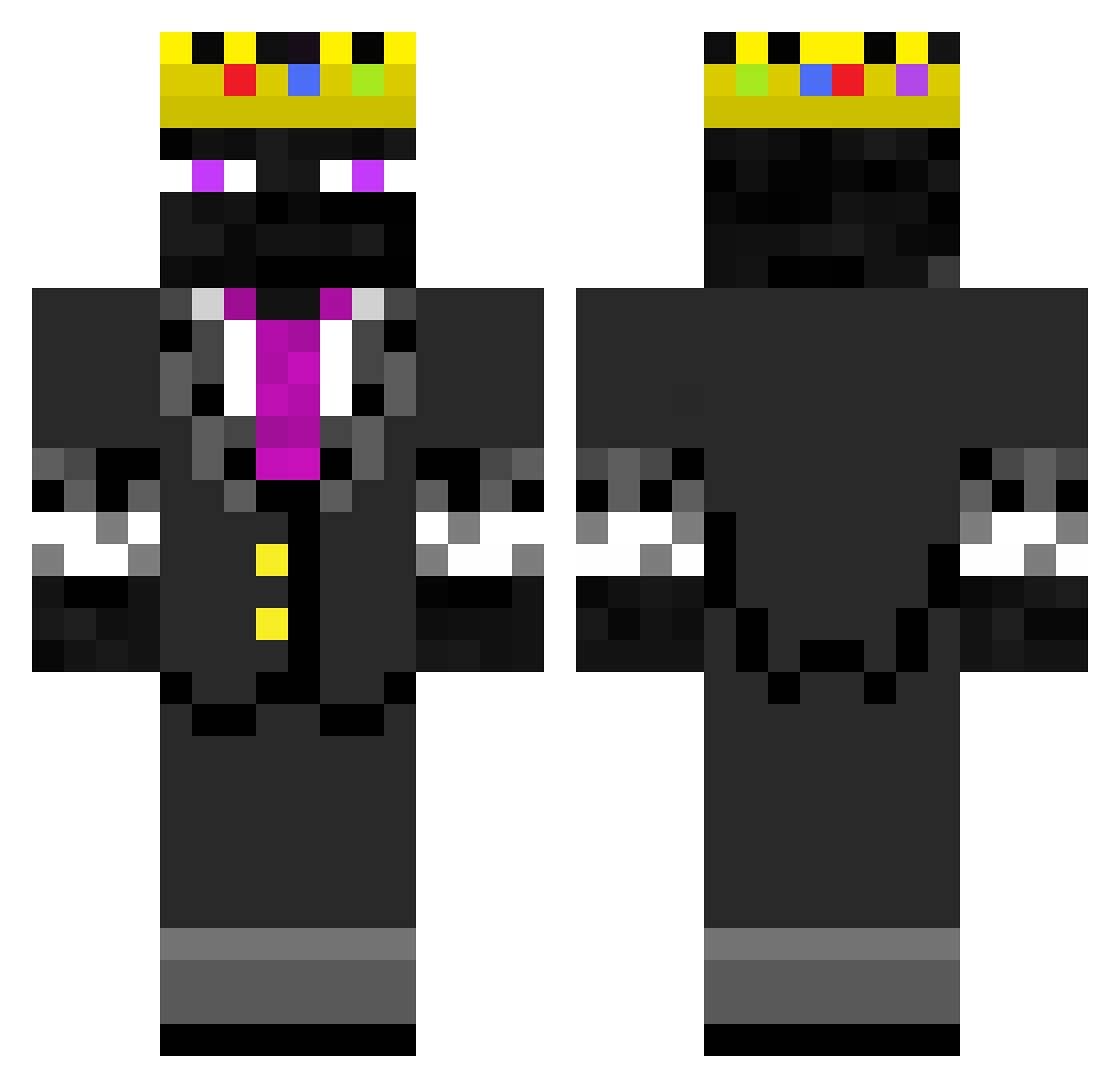 yoCivx Minecraft skin, front and back view