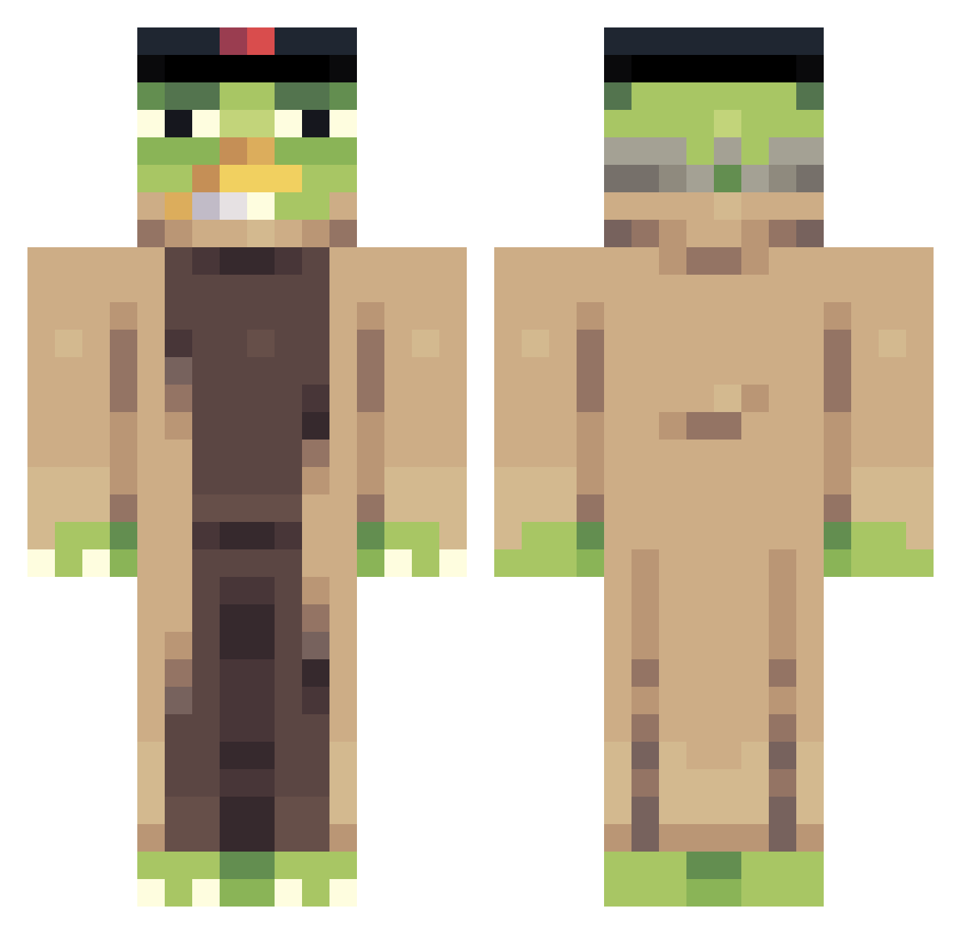 H4mS4ndwiches Minecraft skin, front and back view