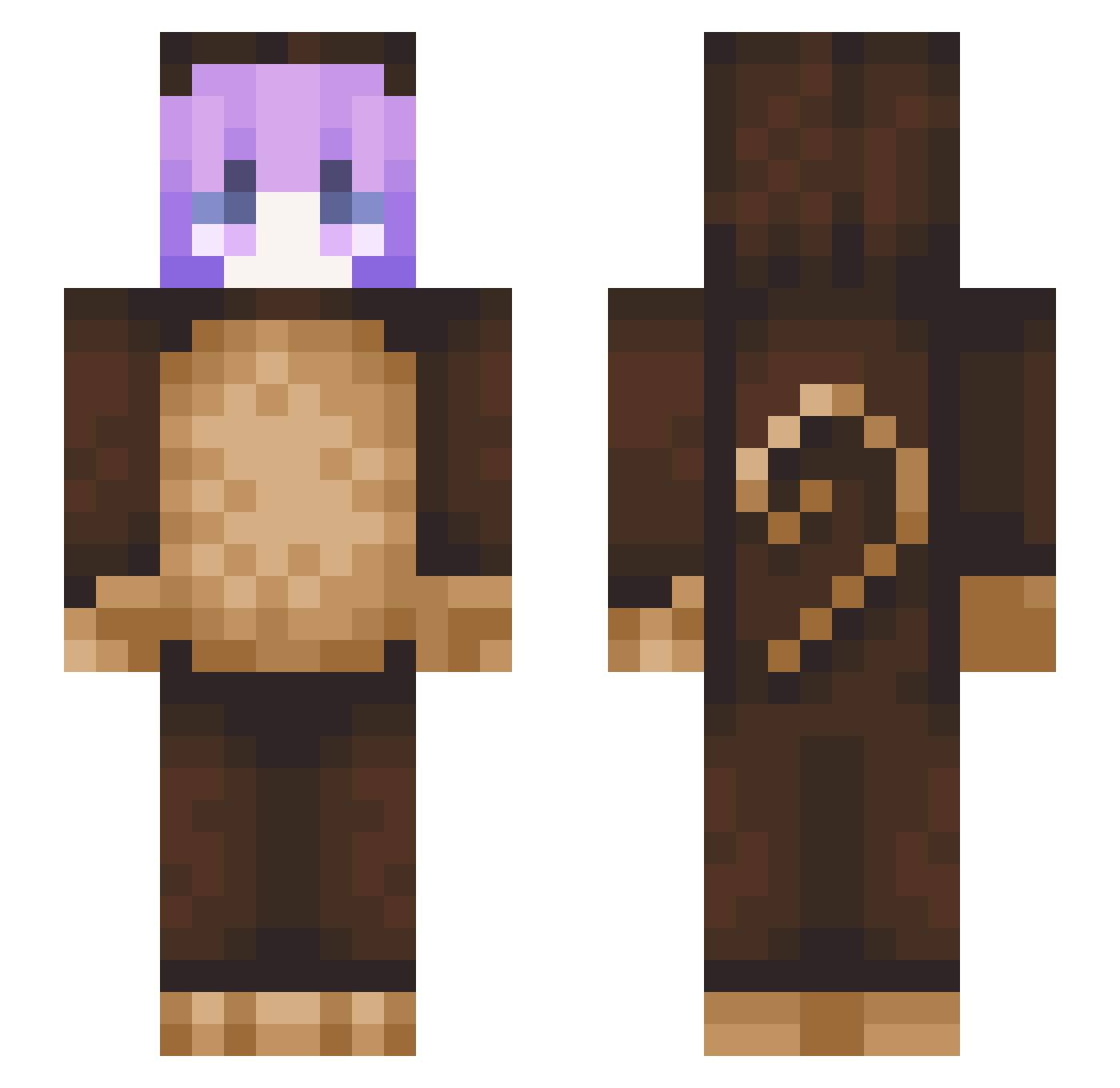 minjirim Minecraft skin, front and back view