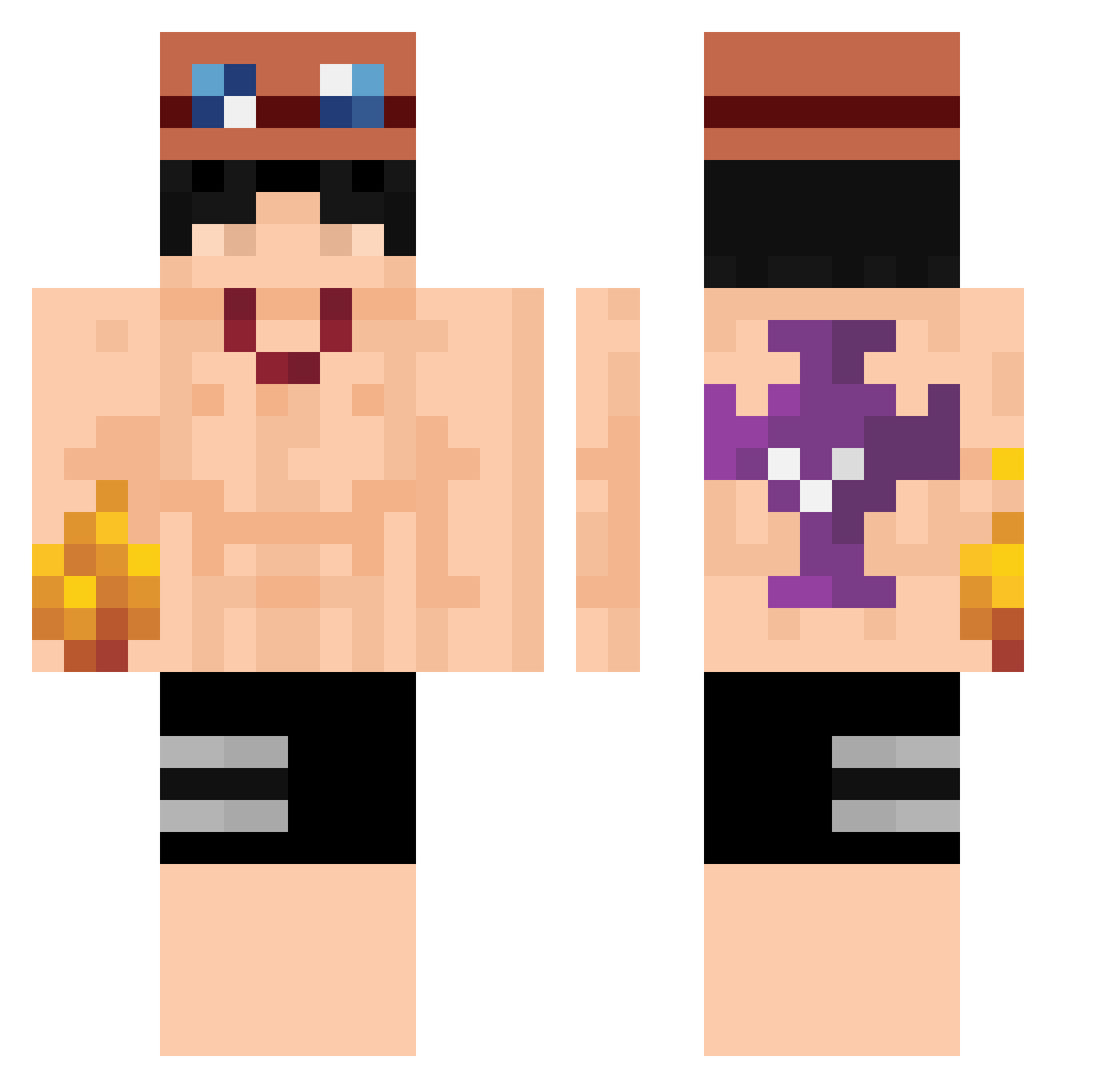 kekkopisa Minecraft skin, front and back view
