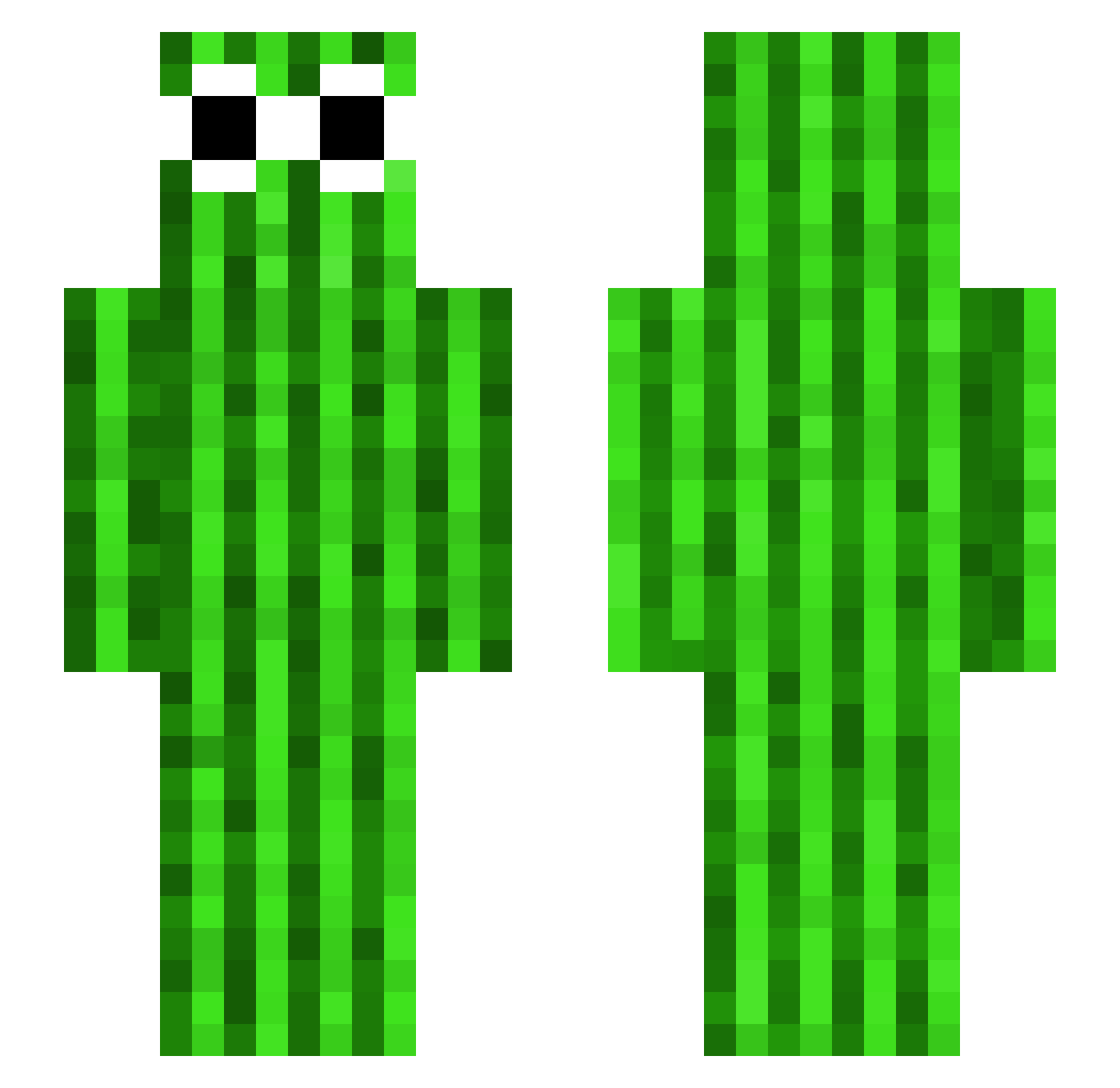 Pickle_00 Minecraft skin, front and back view