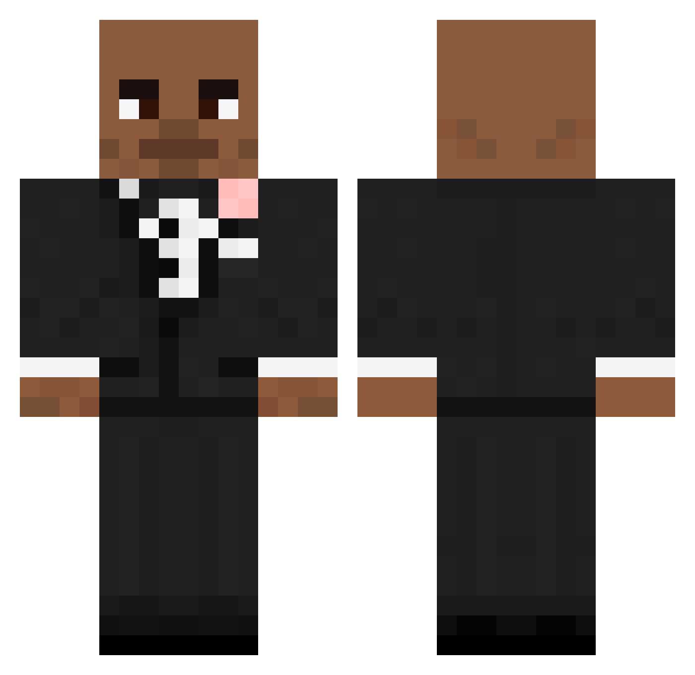pimby Minecraft skin, front and back view