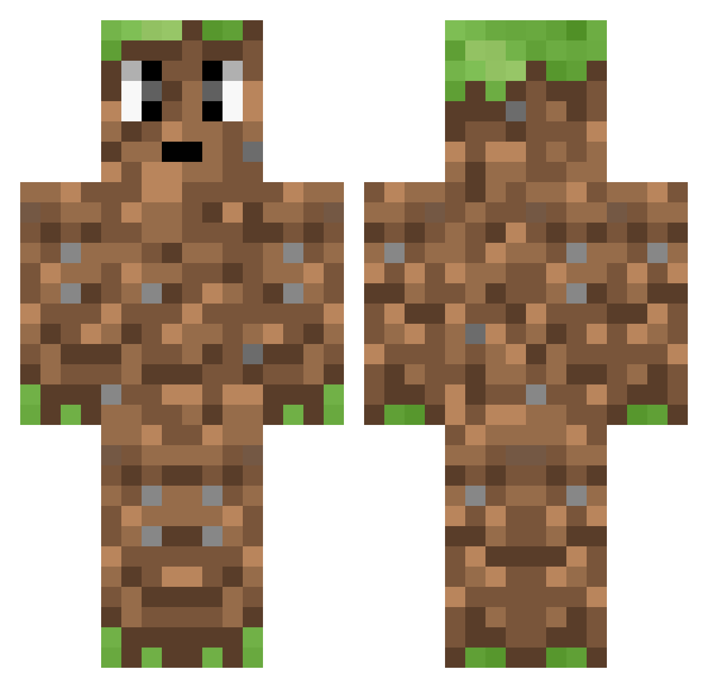 Dangers Minecraft skin, front and back view