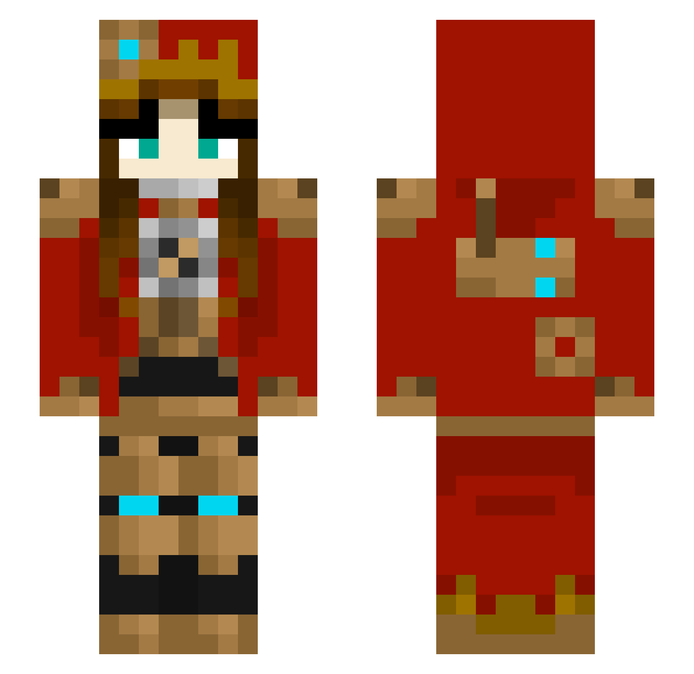 smokowic Minecraft skin, front and back view
