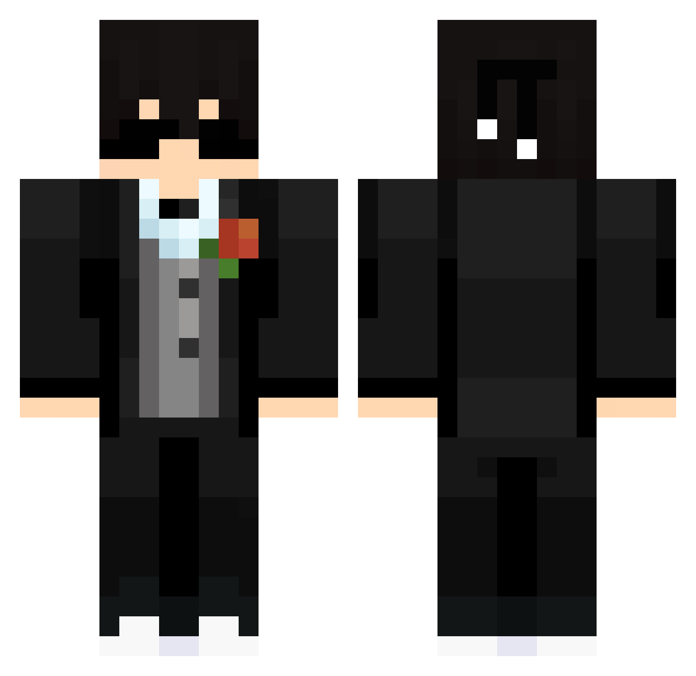 Snowzzada Minecraft skin, front and back view