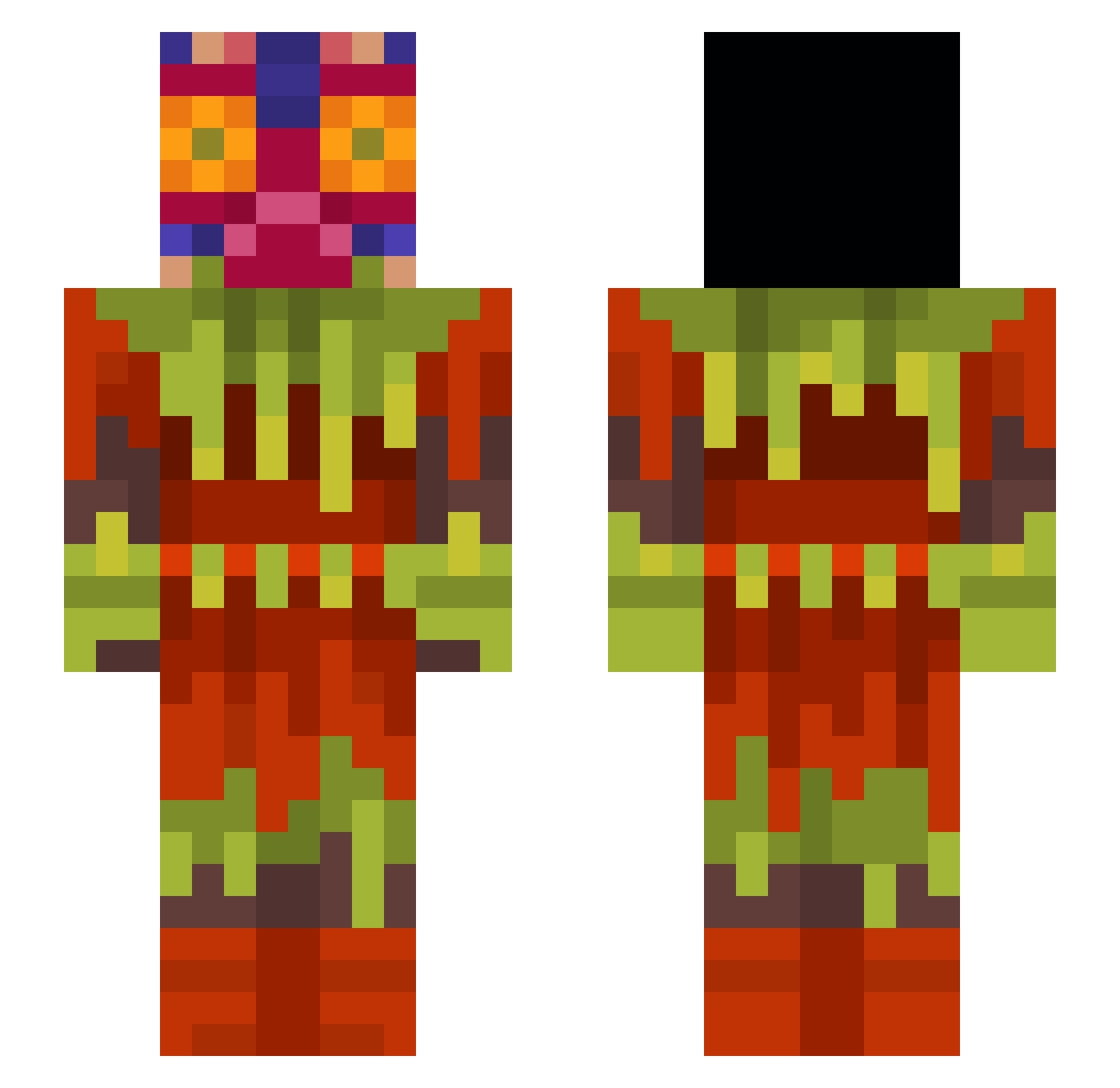 DarthOoty Minecraft skin, front and back view
