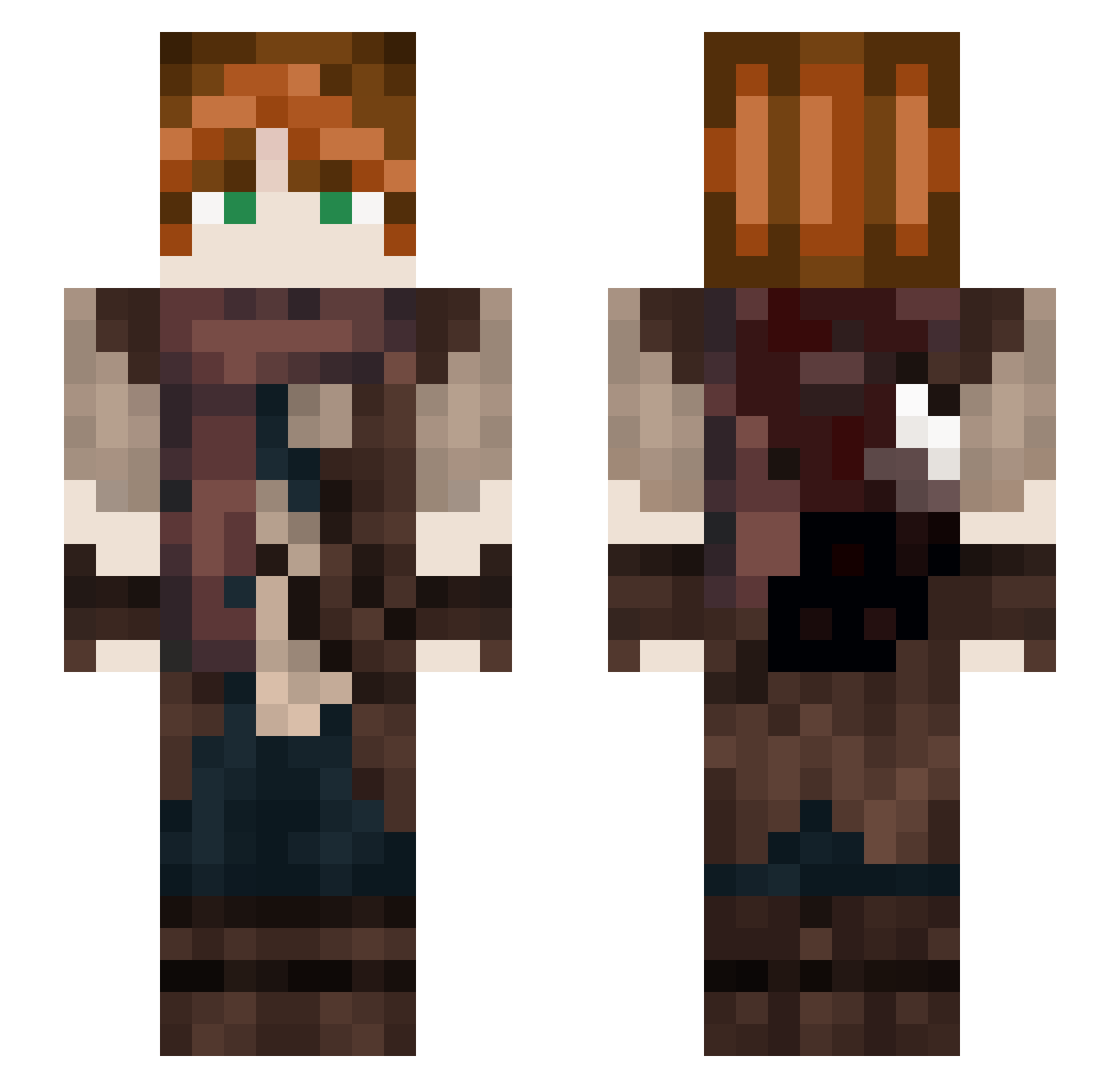 TwistedFate3795 Minecraft skin, front and back view
