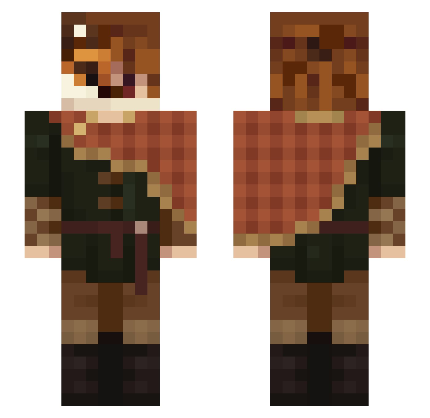Seapeekay Minecraft skin, front and back view