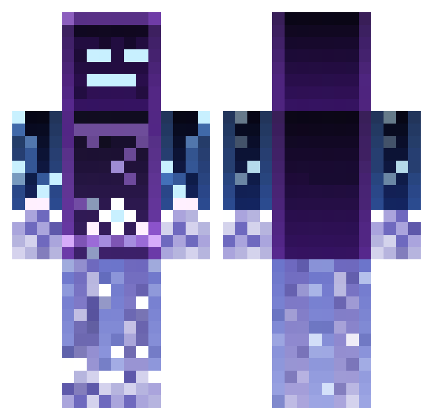 7sal Minecraft skin, front and back view
