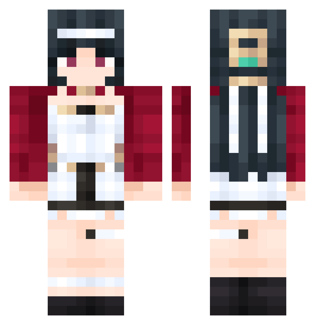 Flong3 Minecraft skin, front and back view