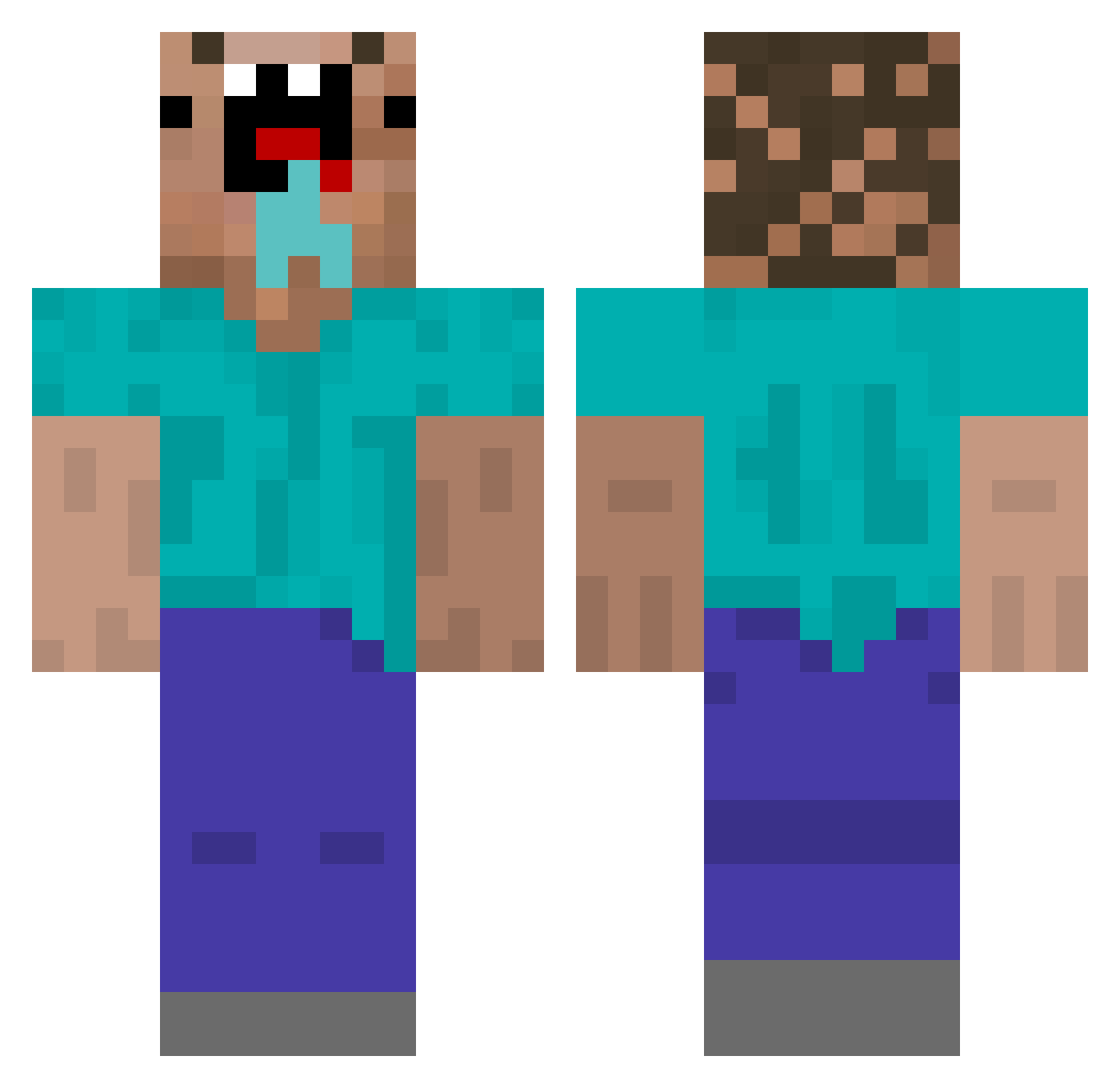 diegormrz Minecraft skin, front and back view