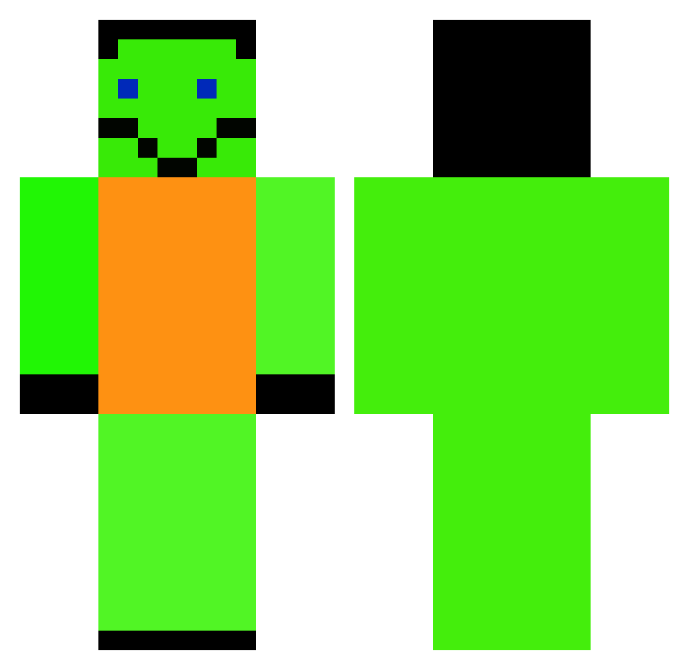 Chinocat3000 Minecraft skin, front and back view
