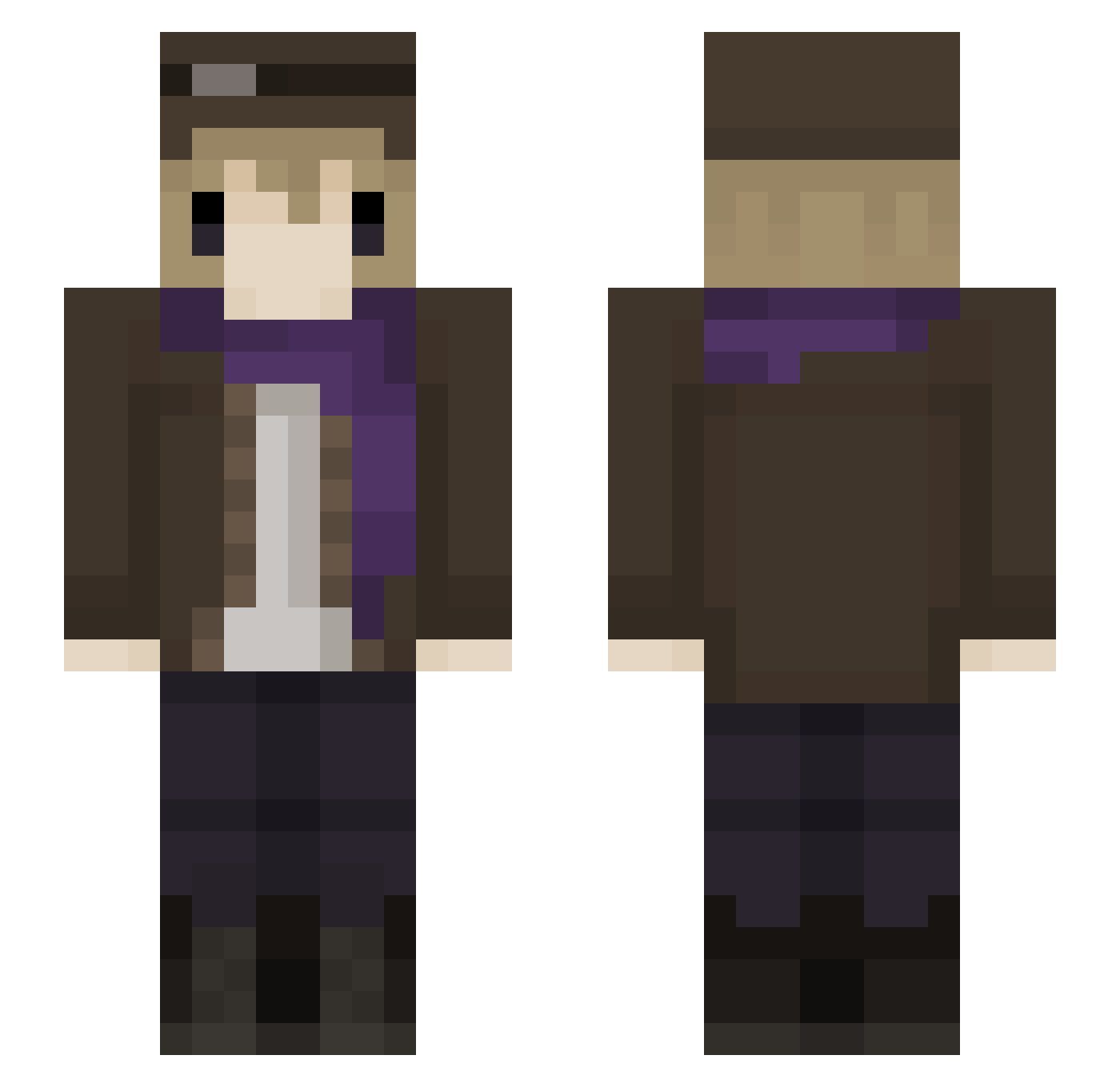 Raine_Storms Minecraft skin, front and back view