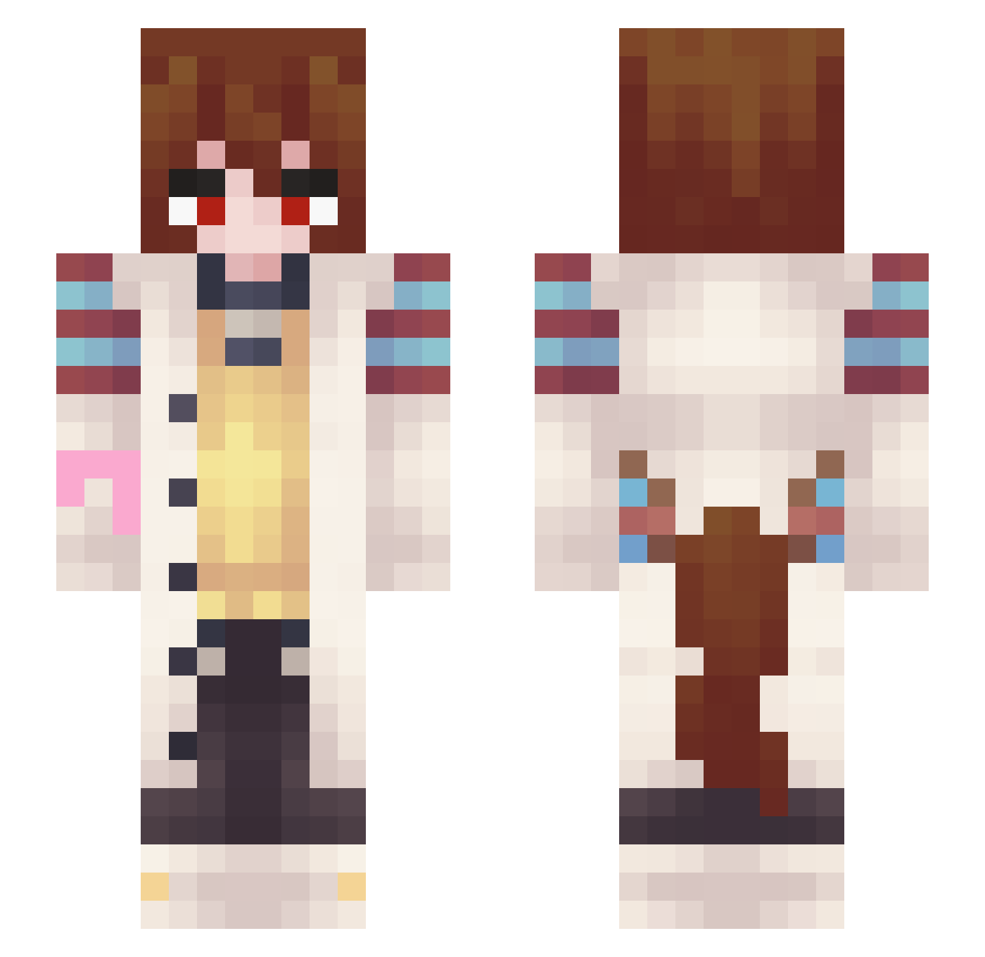 Milwo Minecraft skin, front and back view