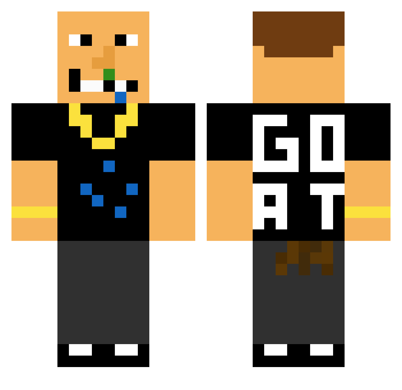 Snoop114 Minecraft skin, front and back view