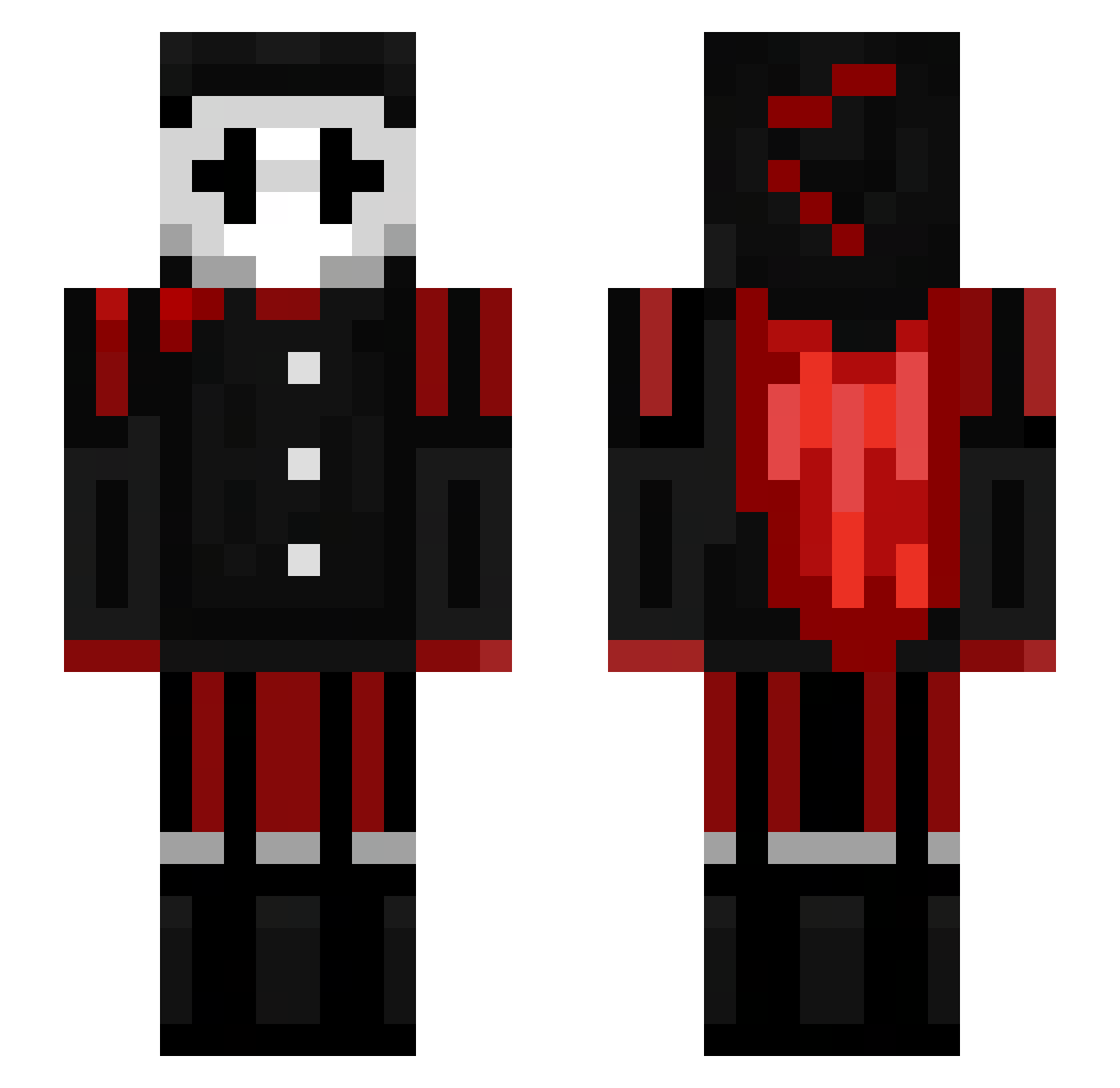 jaekepateeke Minecraft skin, front and back view