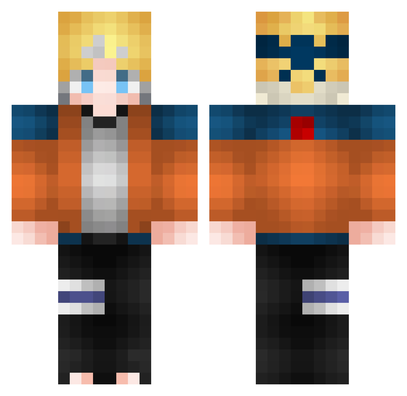NOTSUMOPVP Minecraft skin, front and back view