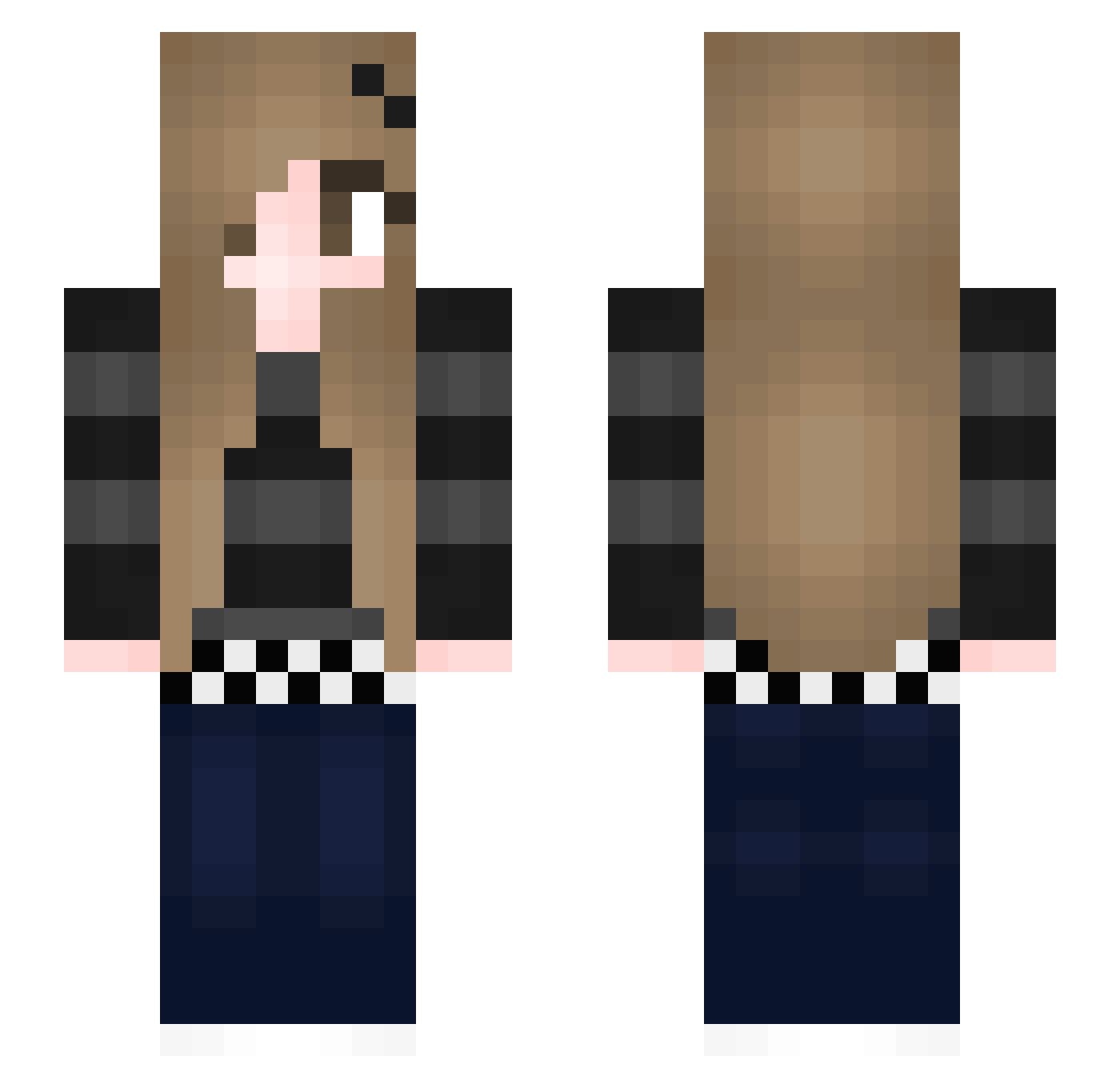 han1n Minecraft skin, front and back view