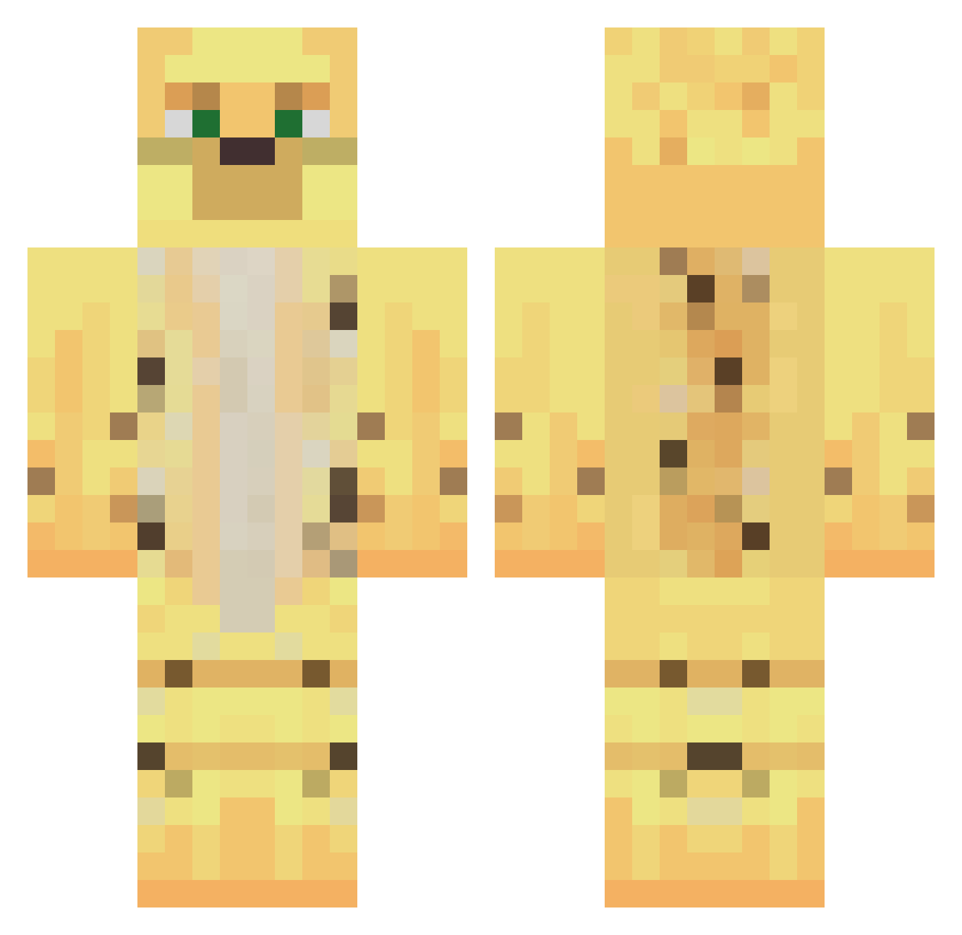 mnfire Minecraft skin, front and back view