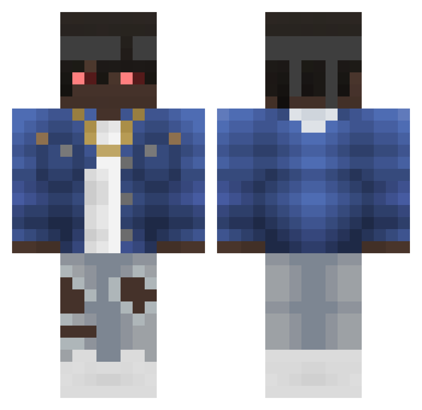 vitronius Minecraft skin, front and back view