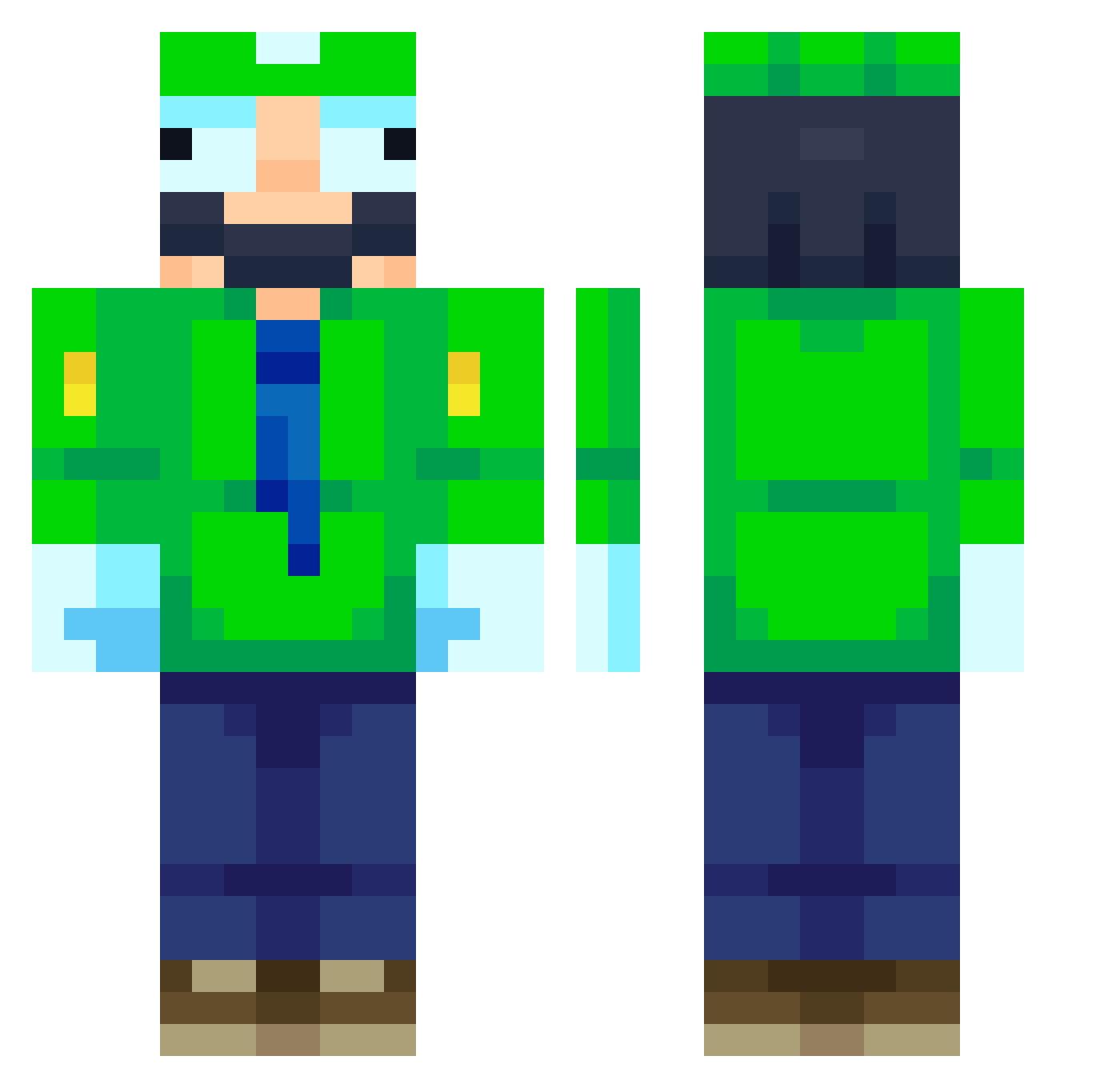 Gaki2332 Minecraft skin, front and back view