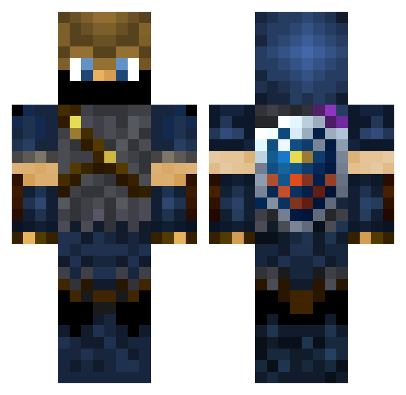RealGiveme Minecraft skin, front and back view