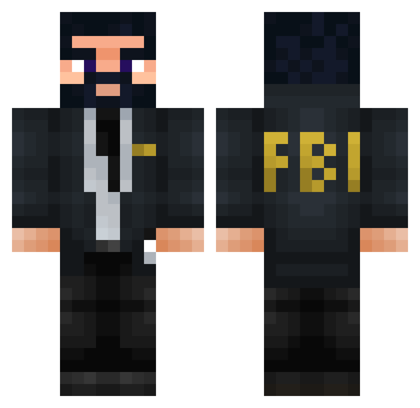 PigletVillager Minecraft skin, front and back view