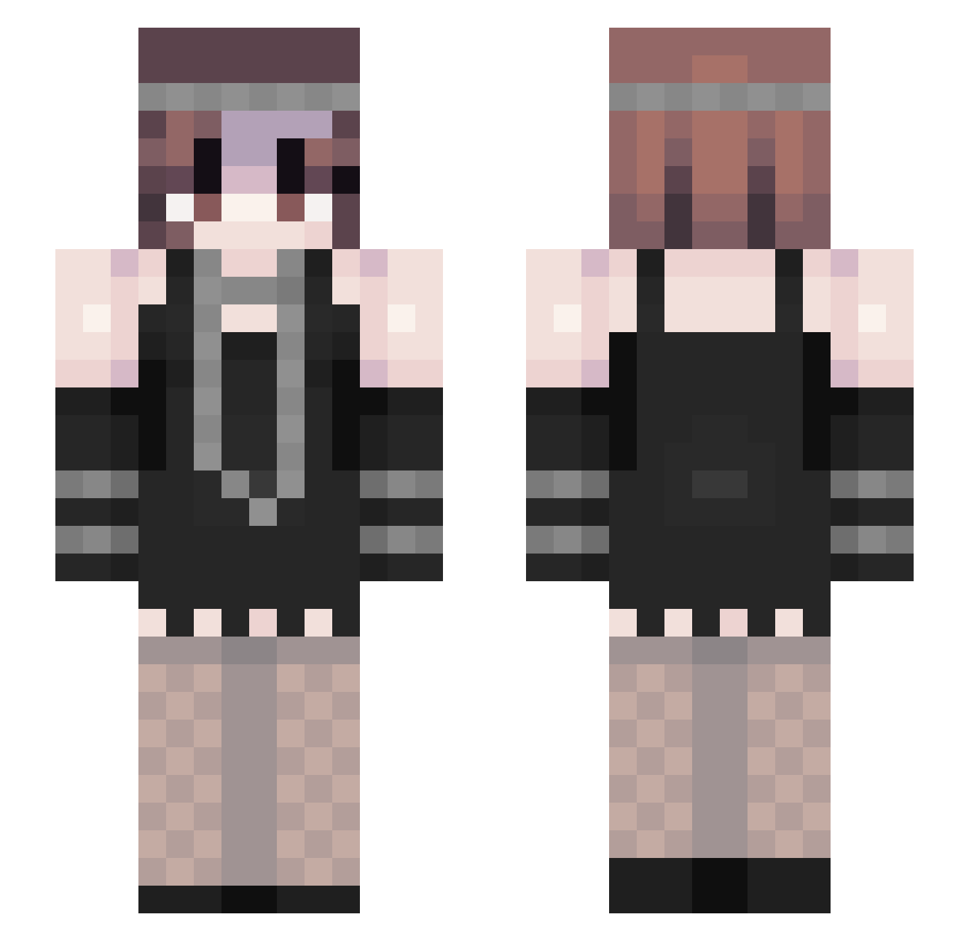 OK_emo Minecraft skin, front and back view