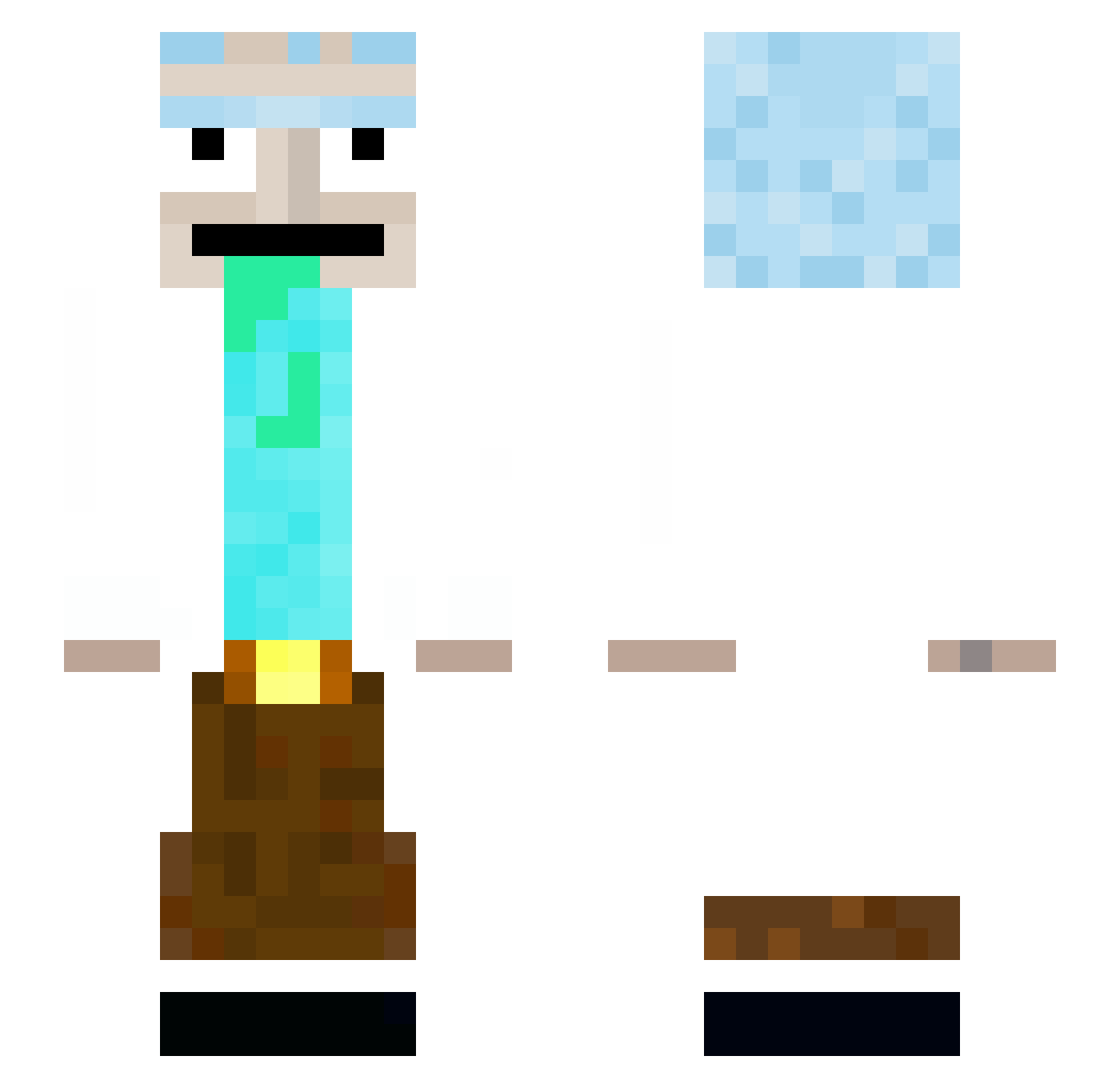 Darkfreakz Minecraft skin, front and back view