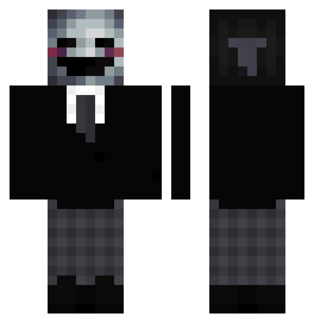 YouAreBaned Minecraft skin, front and back view