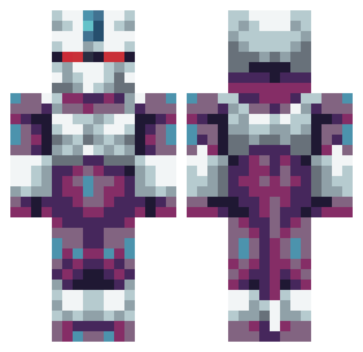 Dayvid0 Minecraft skin, front and back view