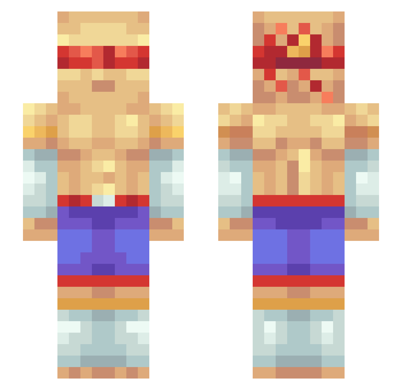 HiperPeti Minecraft skin, front and back view