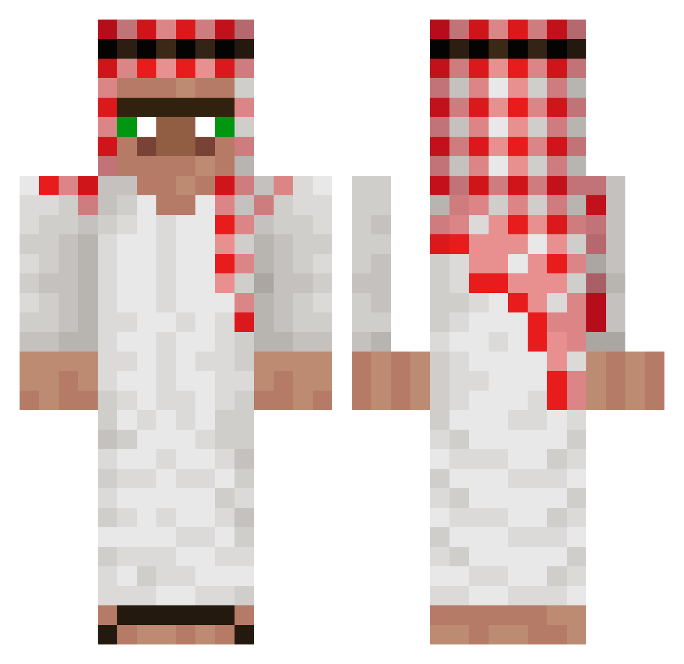 Vilkkuhh Minecraft skin, front and back view