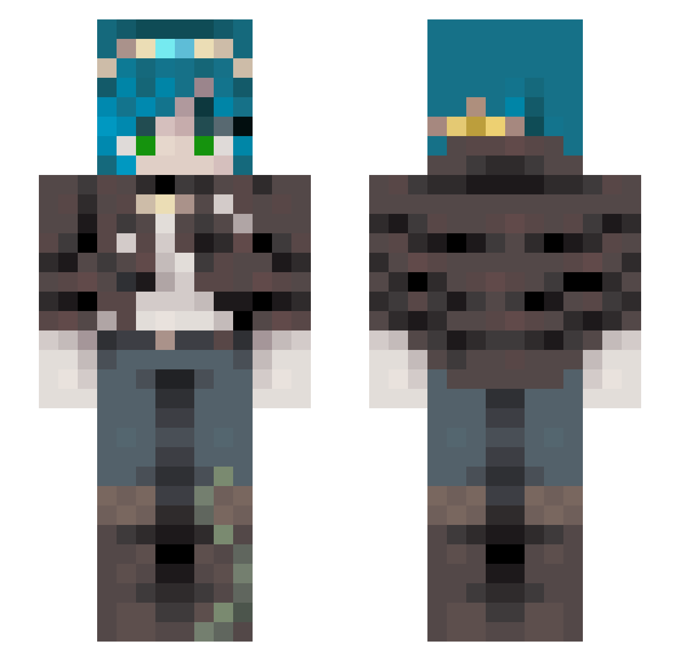 AxelBlade__ Minecraft skin, front and back view