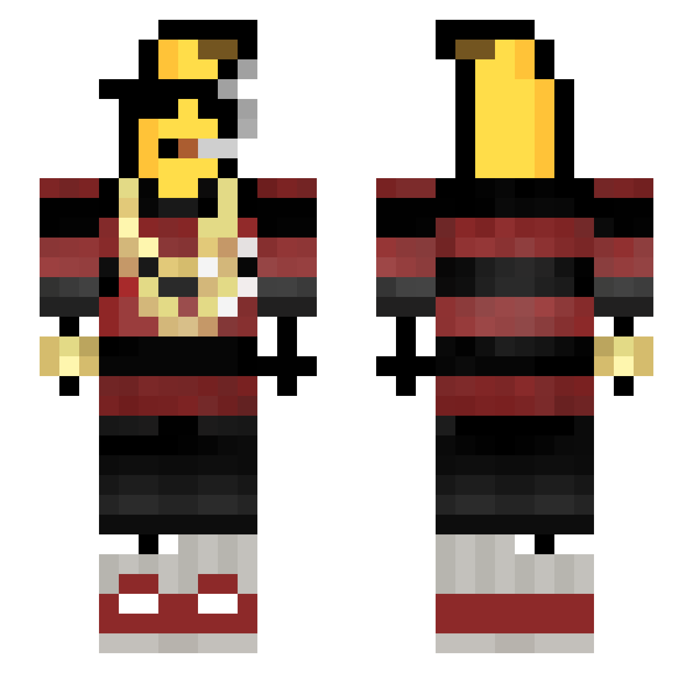 H419 Minecraft skin, front and back view