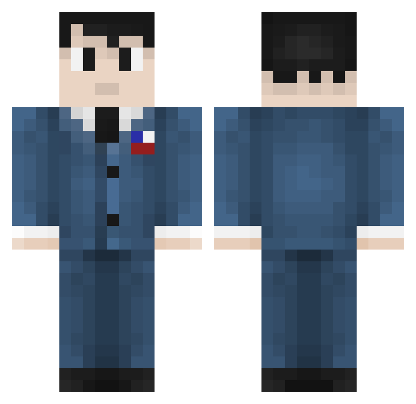 CIA Minecraft skin, front and back view