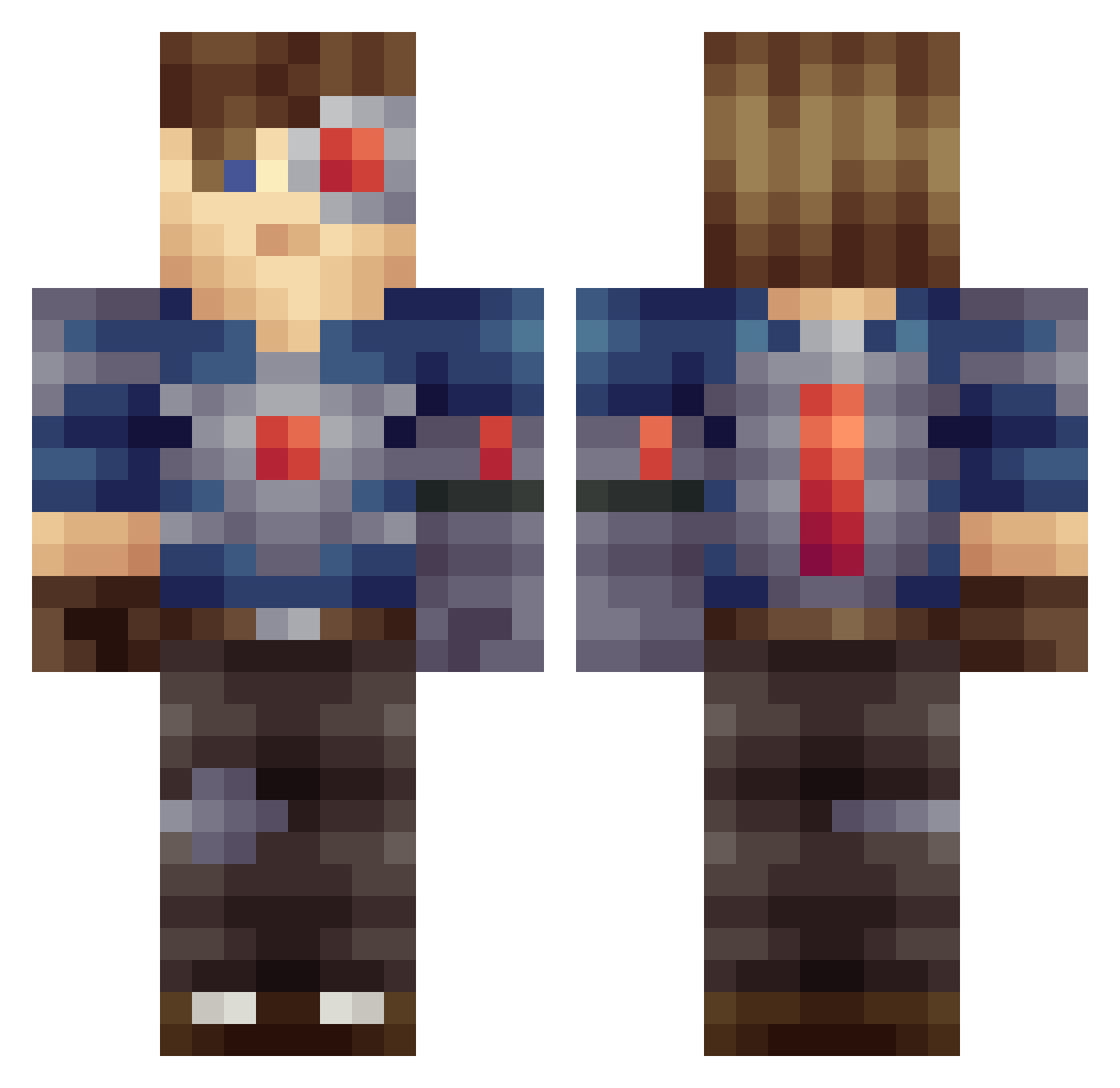 Knownoname98 Minecraft skin, front and back view