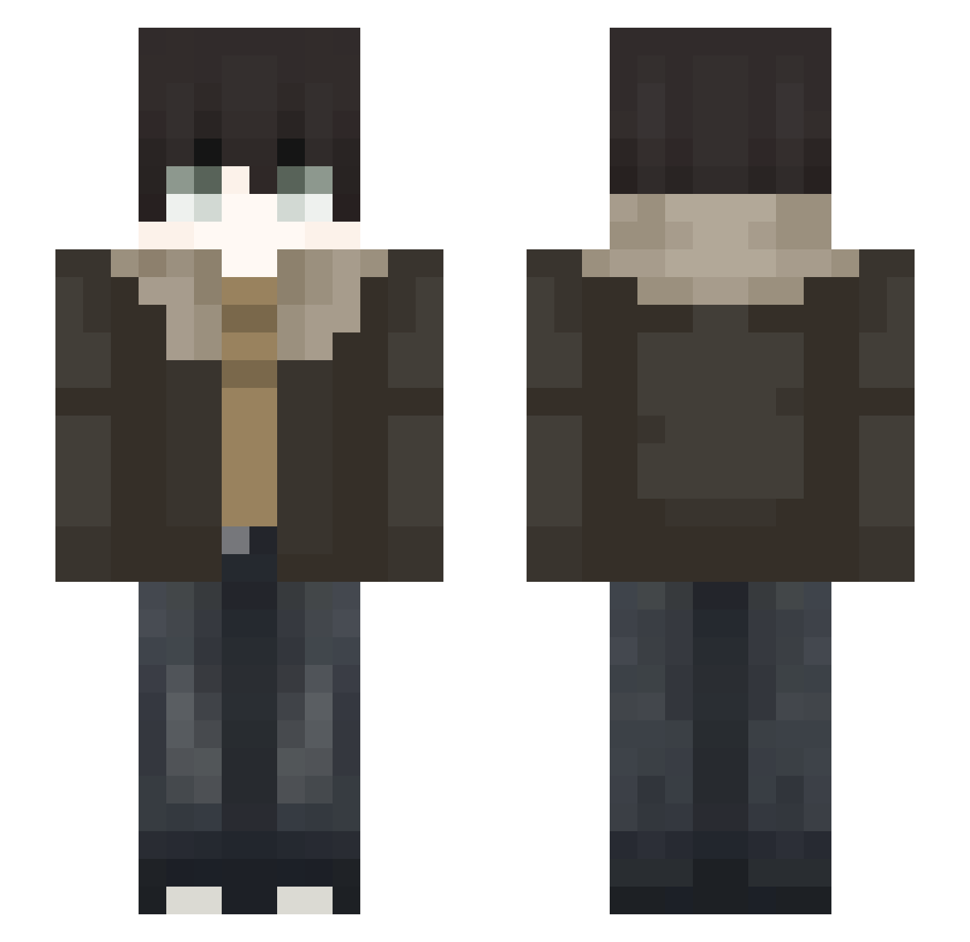 serenjiy Minecraft skin, front and back view