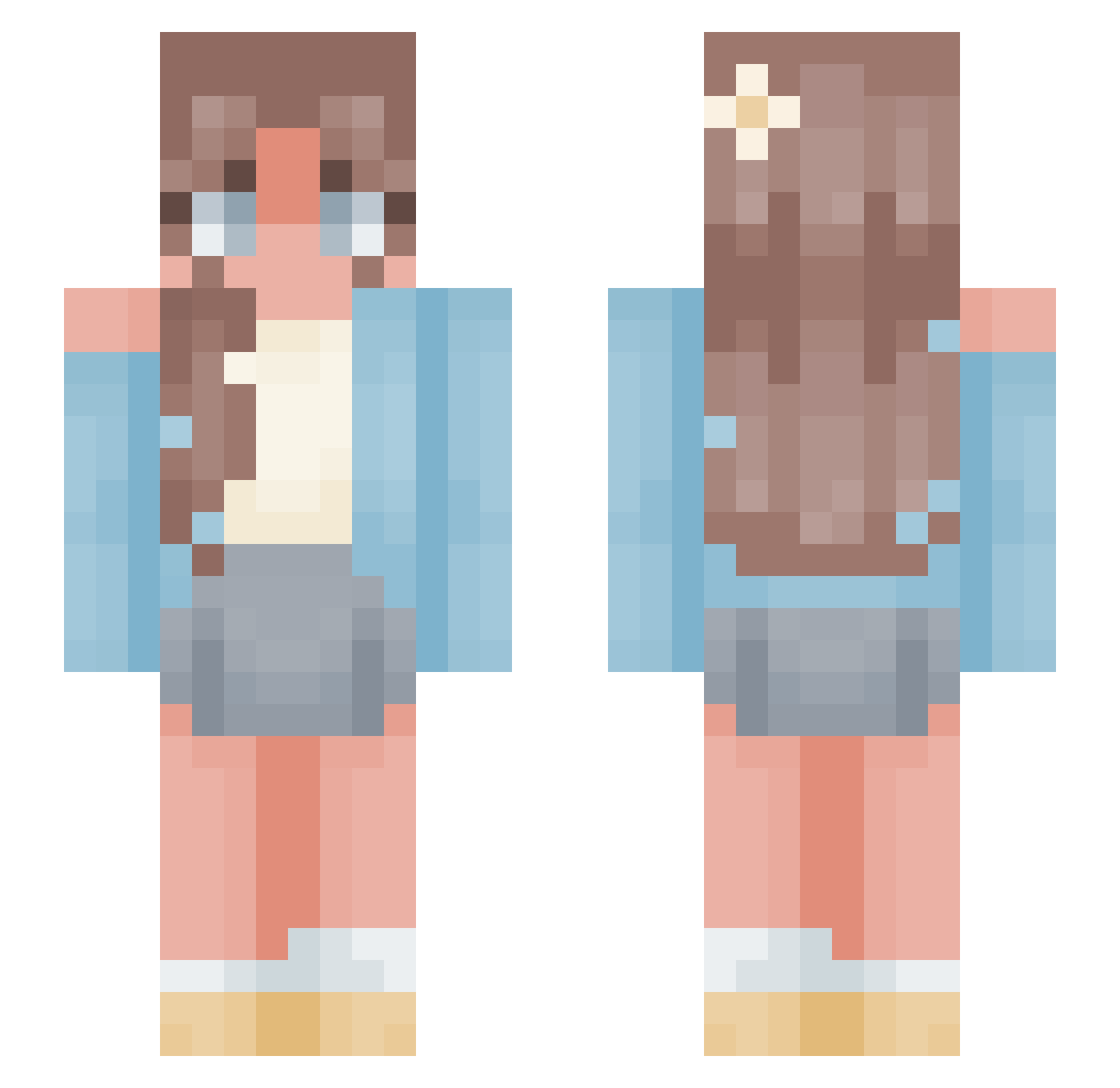 1vwl7e9 Minecraft skin, front and back view