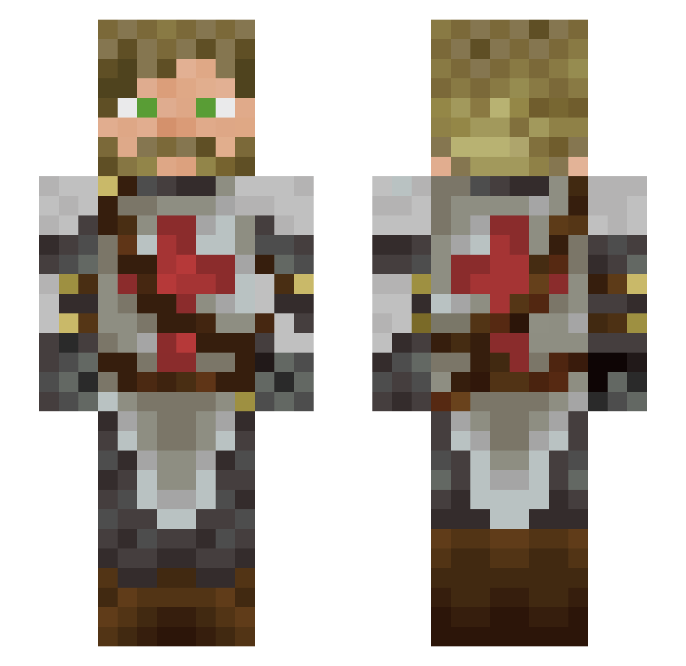 Bedrock_Cream Minecraft skin, front and back view