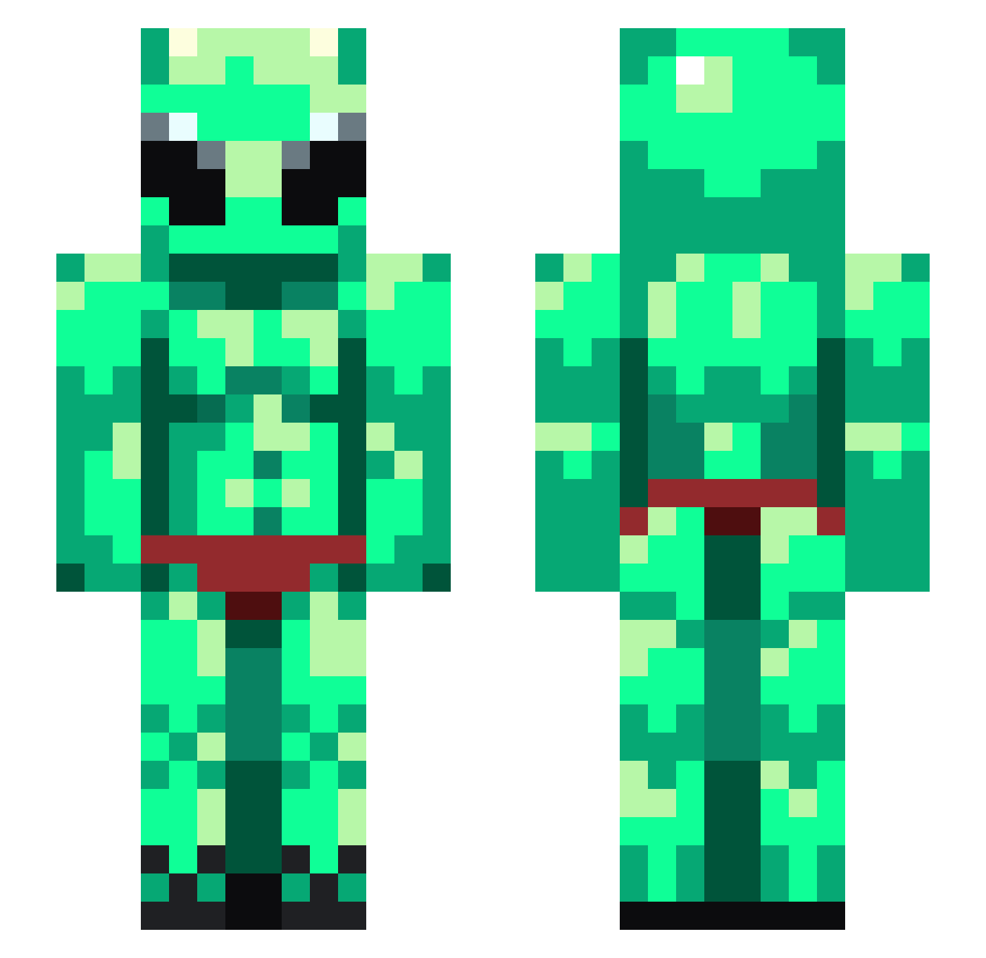 BatmangJoe Minecraft skin, front and back view