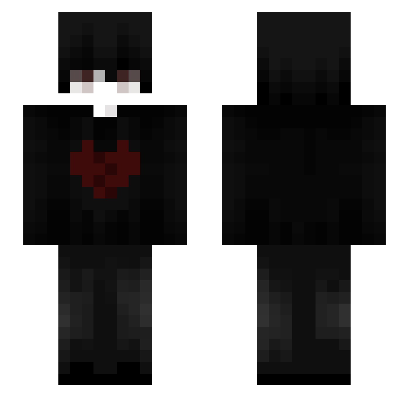 TubiAri Minecraft skin, front and back view