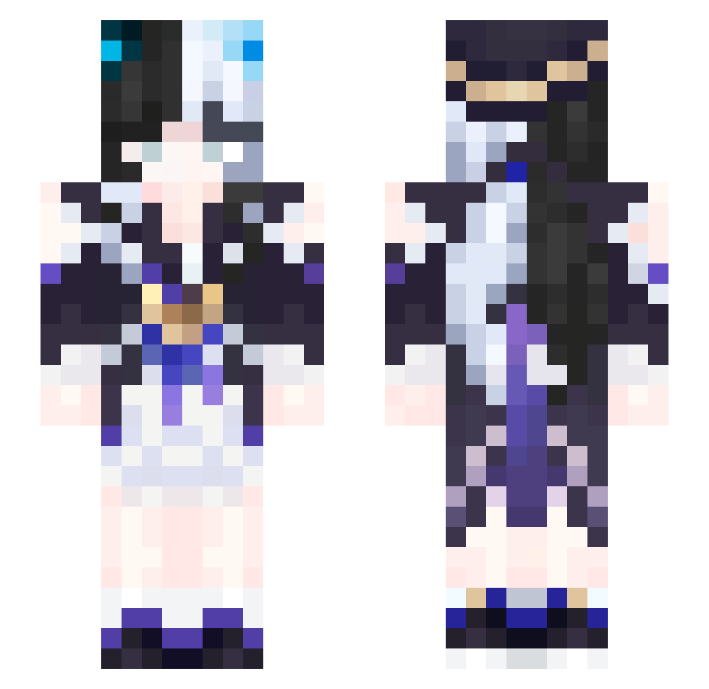 KwaiT_ Minecraft skin, front and back view