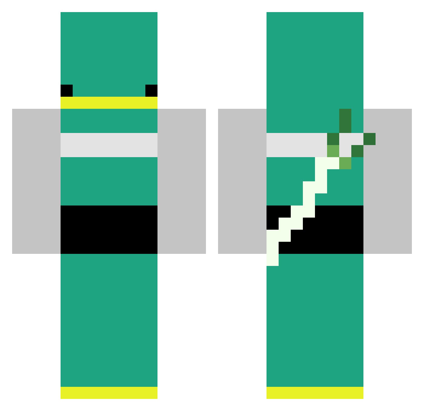 Nexes_Negi Minecraft skin, front and back view