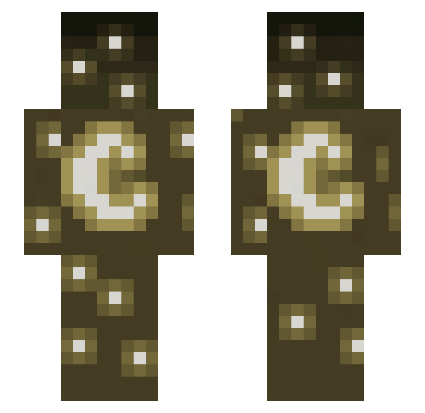 KozTea Minecraft skin, front and back view