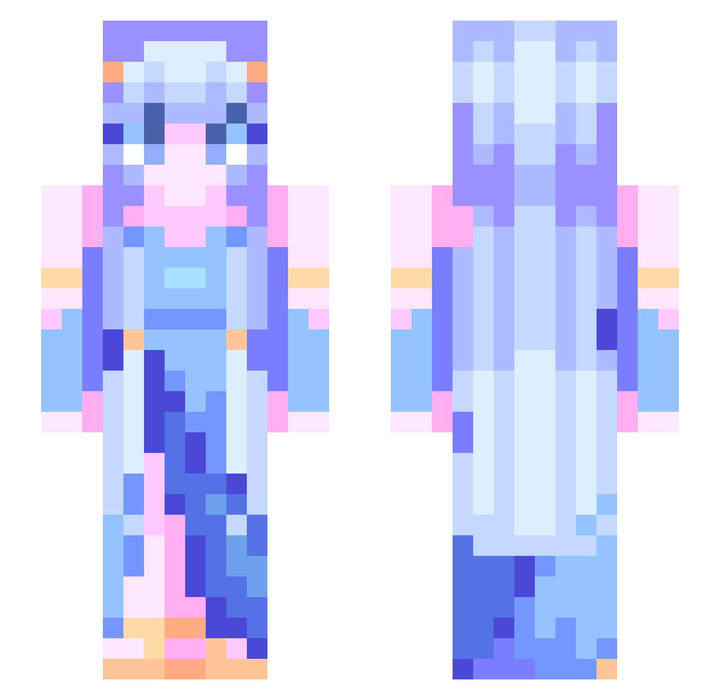 spircc Minecraft skin, front and back view