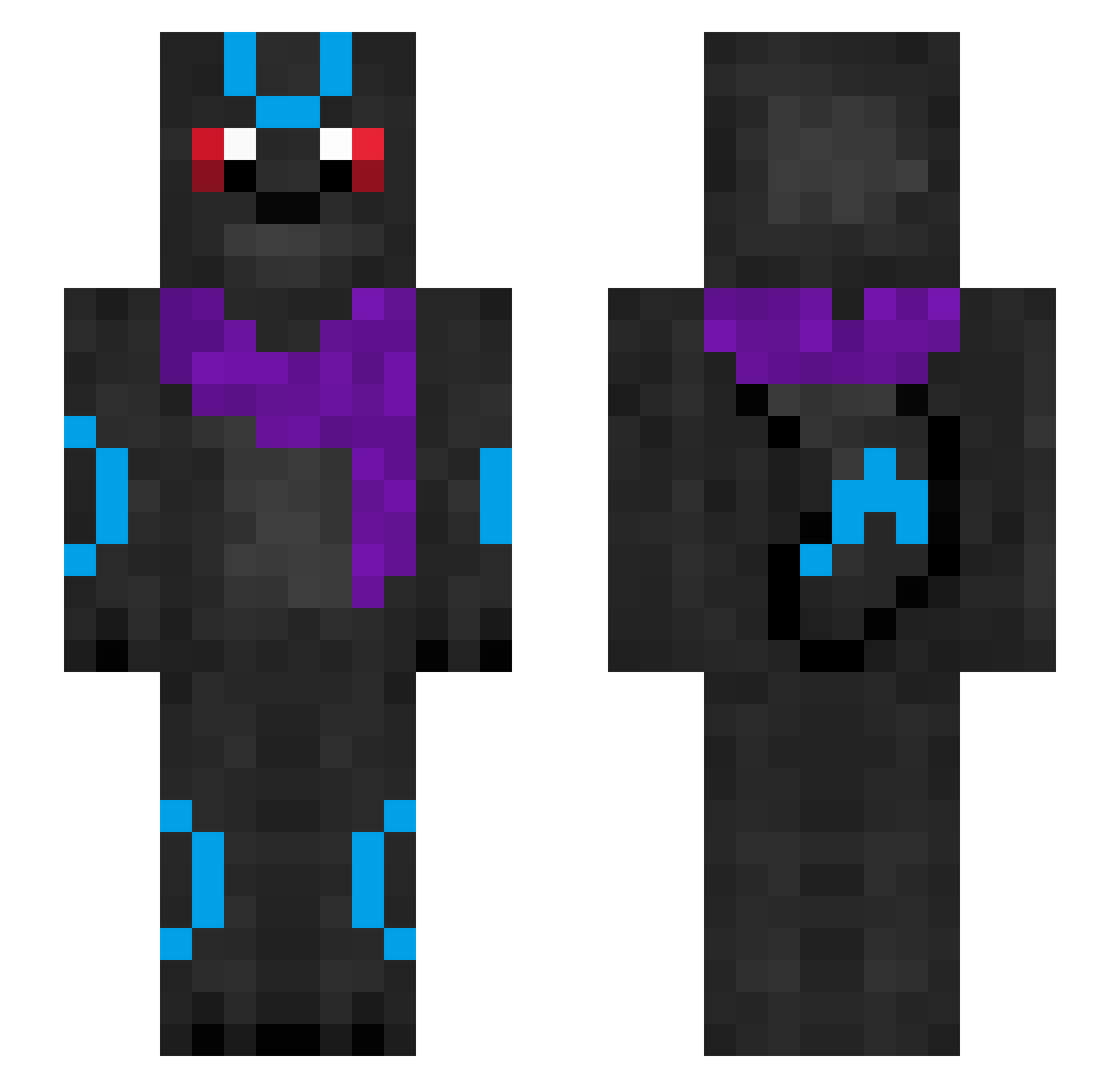 michamus09 Minecraft skin, front and back view