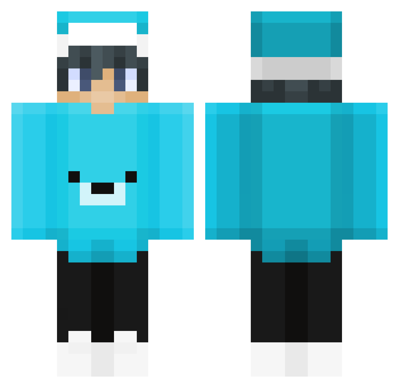 08HN Minecraft skin, front and back view