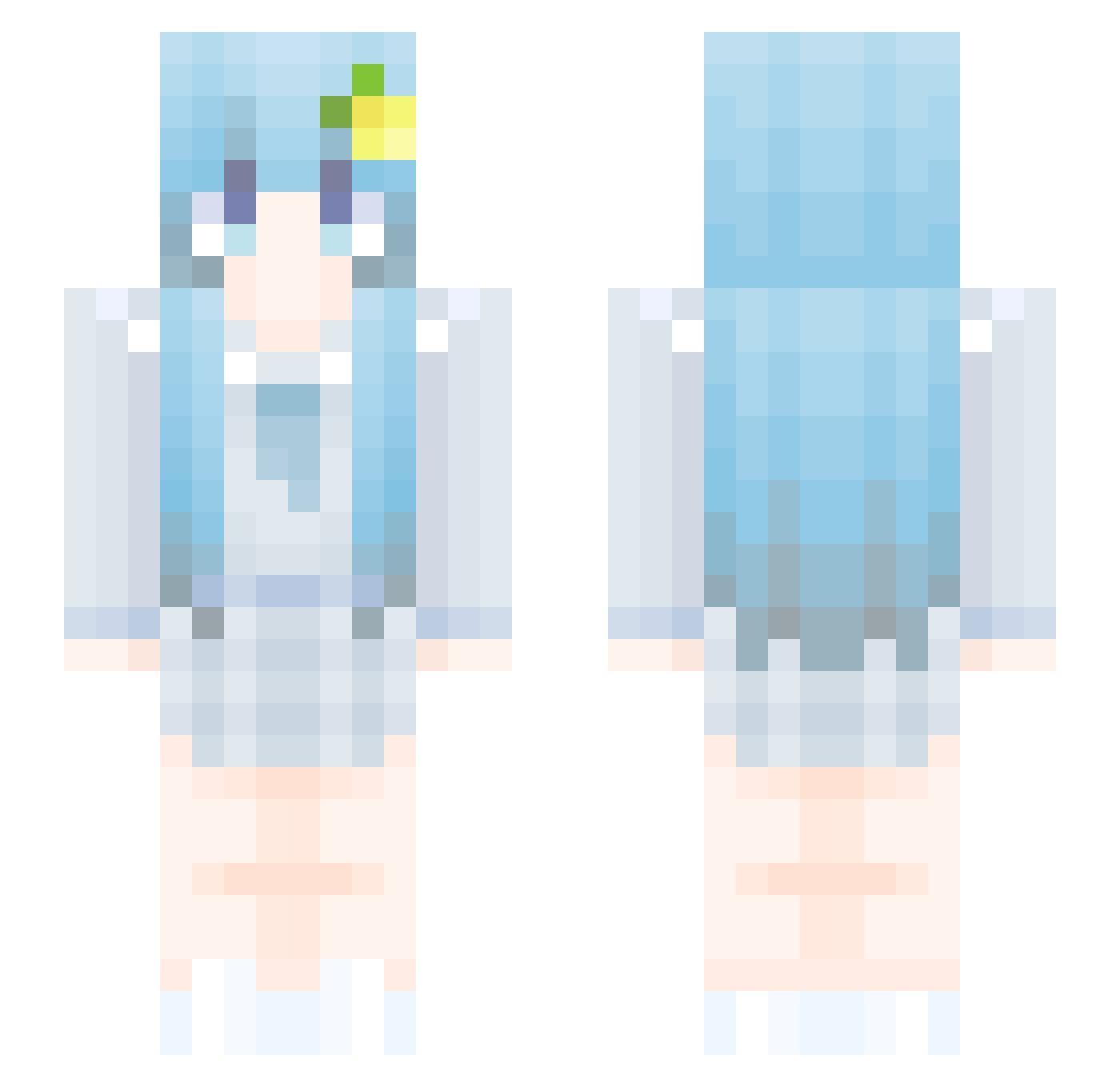 Sairento_Raimu Minecraft skin, front and back view