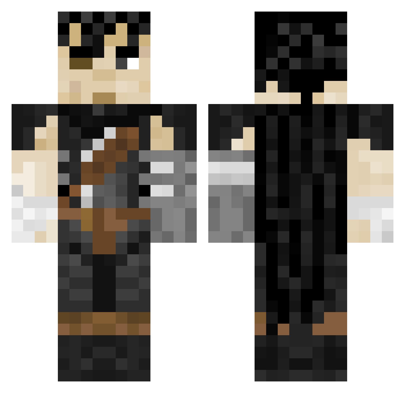 Odachi7 Minecraft skin, front and back view